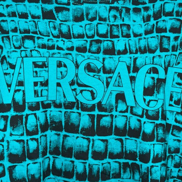 AUTHENTIC MENS VERSACE CROCODILE T-SHIRT MEDIUM OVERSIZED FIT - Picture 2 of 10